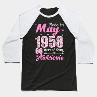May 1958 66Th 66 Floral Baseball T-Shirt